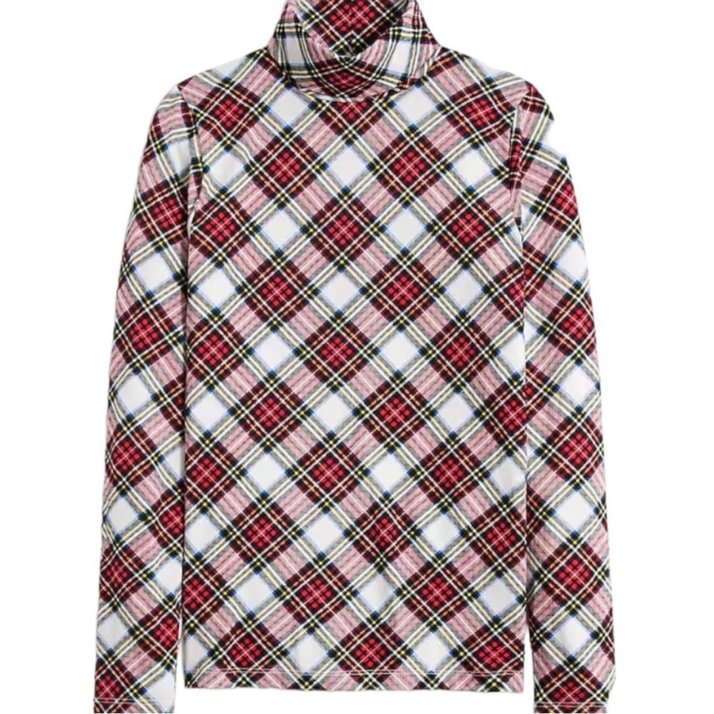 NWT J Crew Tissue turtleneck Plaid Available in XS,S & M